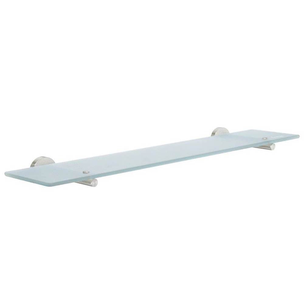 Smedbo - Home Frosted Glass Bathroom Shelf - Brushed nickel