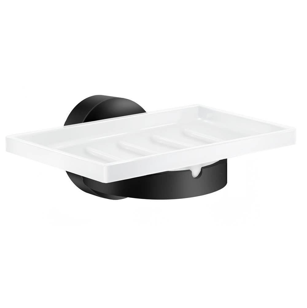 Smedbo - Home Holder With Porcelain Soap Dish Black - Matte Black
