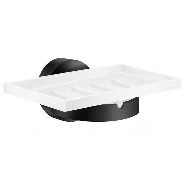 Smedbo - Home Holder With Porcelain Soap Dish Black - Matte Black