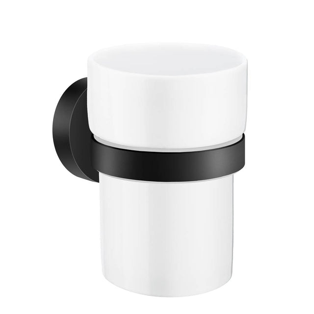 Smedbo - Home Holder With Porcelain Tumbler Black - Matte Black