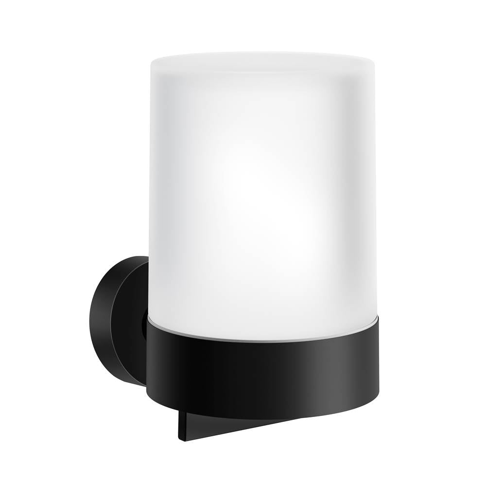 Smedbo - Home Soap Dispenser Chrome With Frosted Glass Top - Matte Black