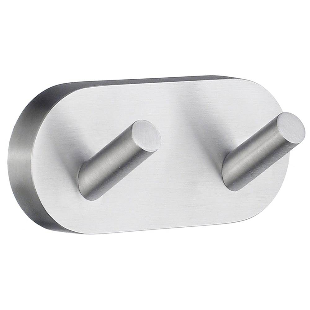 Smedbo - Home 3 1/2'' Dble Towel Hk Bc - Brushed Chrome
