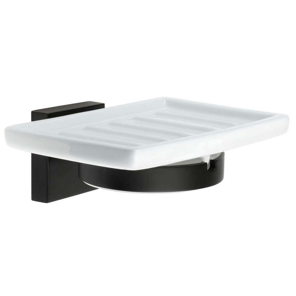 Smedbo - Holder with Porcelain Soap Dish - Matte Black
