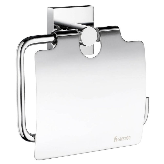 Smedbo - House Roll Hldr W/Lid Pc - Polished Chrome