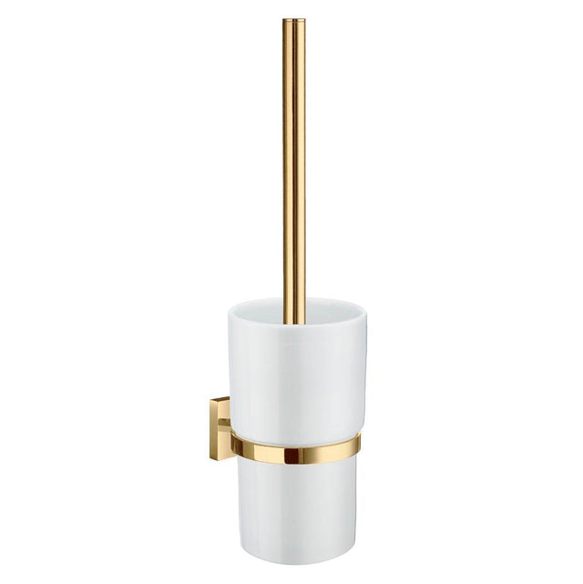 Smedbo - HOUSE TOILET BRUSH & HOLDER POLISHED BRASSWHITE CERAMIC - Polished Brass