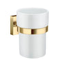 Smedbo - HOUSE TUMBLER & HOLDER MATTE POLISHED BRASS/WHITE CERAMIC - Matte Polished Brass