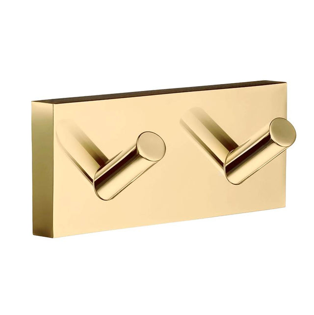Smedbo - HOUSE DOUBLE HOOK POLISHED BRASS - Polished Brass