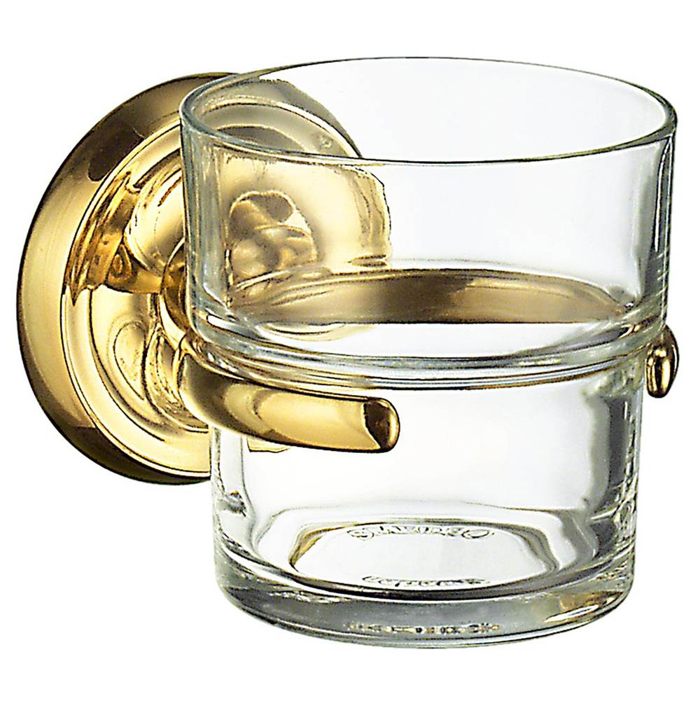 Smedbo - Villa Holder +Tumbler, Pb - Polished Brass