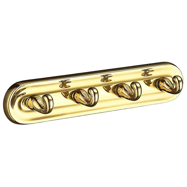 Smedbo - Villa Quadruple Hook,Pb - Polished Brass