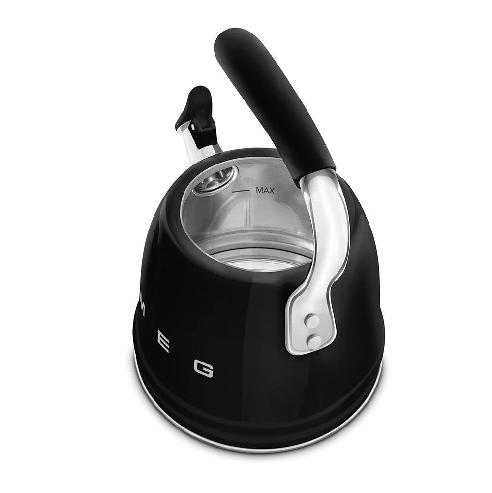 50's Retro Style Aesthetic Whistling Kettle In Black