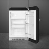 FAB10 Retro 22'' Refrigerator w/Freezer Compartment. Black. Right Hinge ONLY