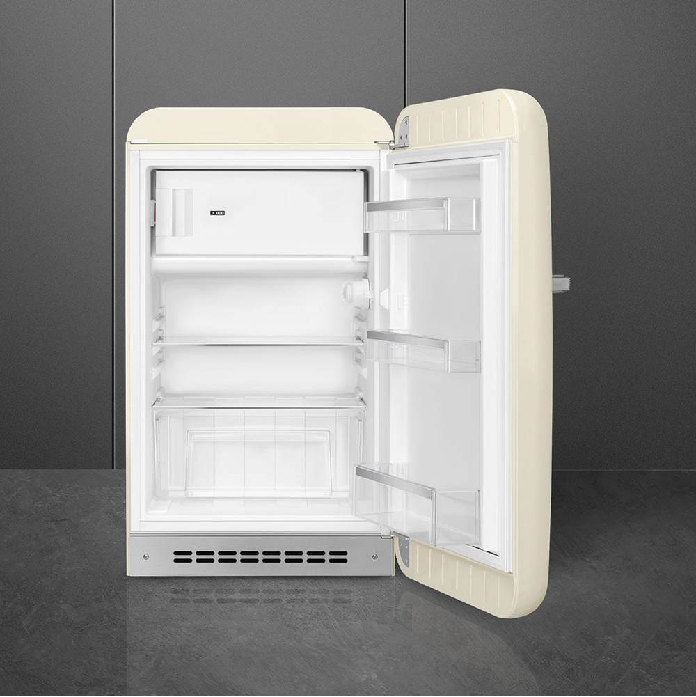 FAB10 Retro 22'' Refrigerator w/Freezer Compartment. Black. Right Hinge ONLY