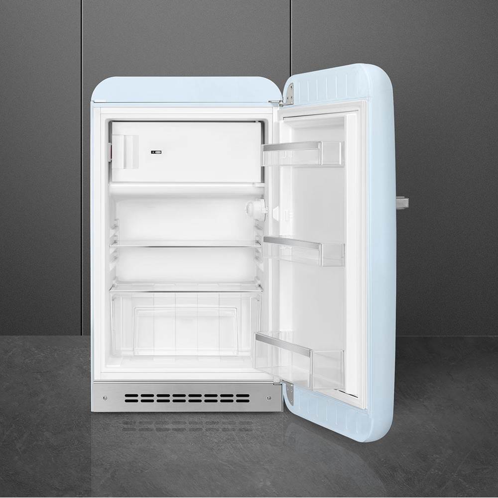 FAB10 Retro 22'' Refrigerator w/Freezer Compartment. Black. Right Hinge ONLY