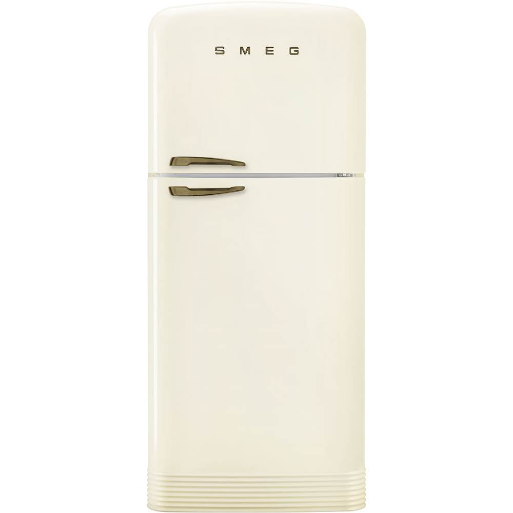 Smeg USA - FAB50 Retro Refrigerator w/ Bottom Freezer, BRASS, RIGHT HINGE - Cream
