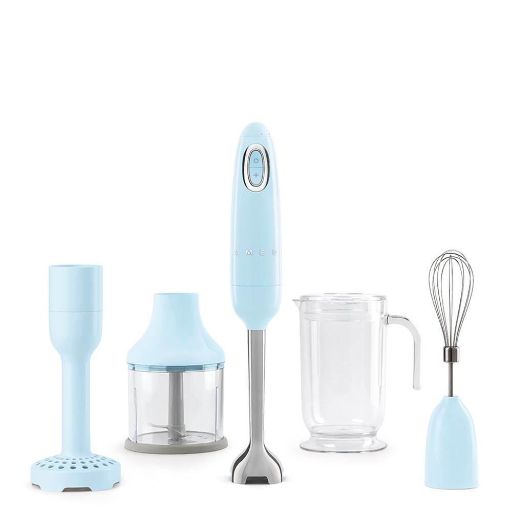 Smeg USA - Tritan Renew Updated 50's Retro Style Hand Blender W Acc - Pastel Blue