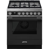 Smeg USA - Portofino Series 30'' Range. All Gas. Anthracite - Anthracite