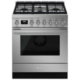 Smeg USA - Portofino Series 30'' Range. Duel Fuel. Stainless Steel - Satin Stainless Steel