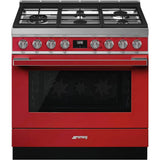 Smeg USA - Portofino Series 36'' Range. All Gas. Red - Red