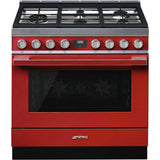 Smeg USA - Portofino Series 36'' Range. Duel Fuel. Red - Red