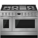 Smeg USA - Portofino Series 48'' Range. Duel Fuel with Aux Oven. Stainless Steel - Satin Stainless Steel