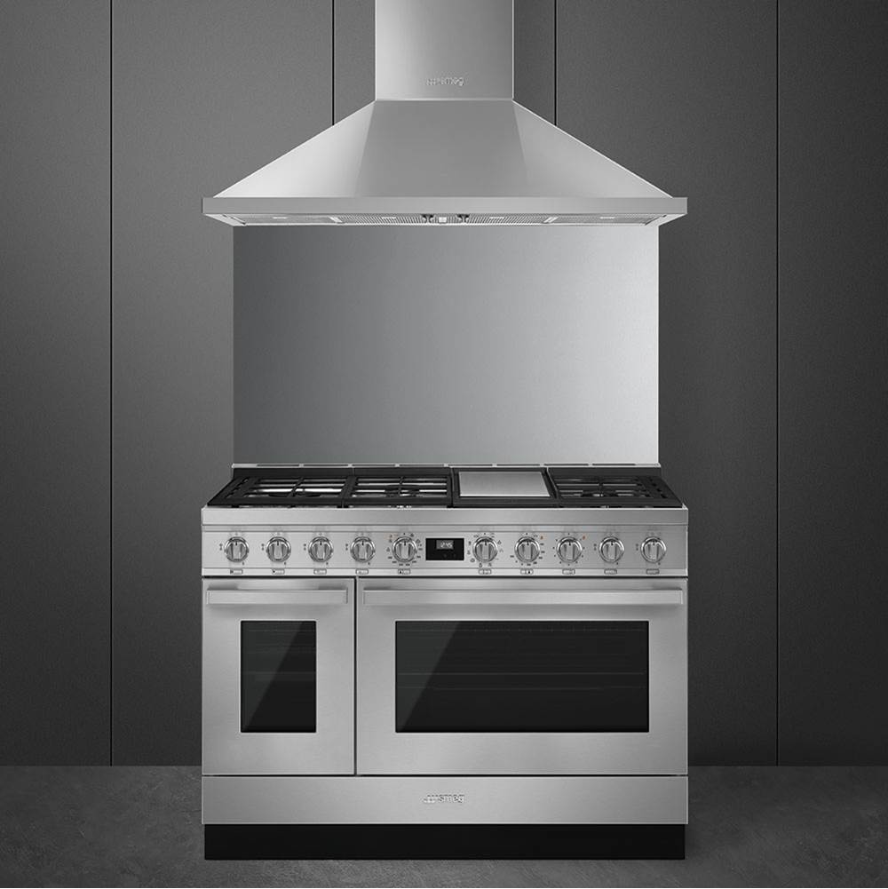 Portofino Series 48'' Range. Duel Fuel with Aux Oven. Anthracite