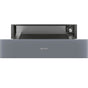 Smeg USA - Linea 60 cm (24'') Warming Drawer. Push/Pull Open/Close. Mystic Gray Glass - Silver