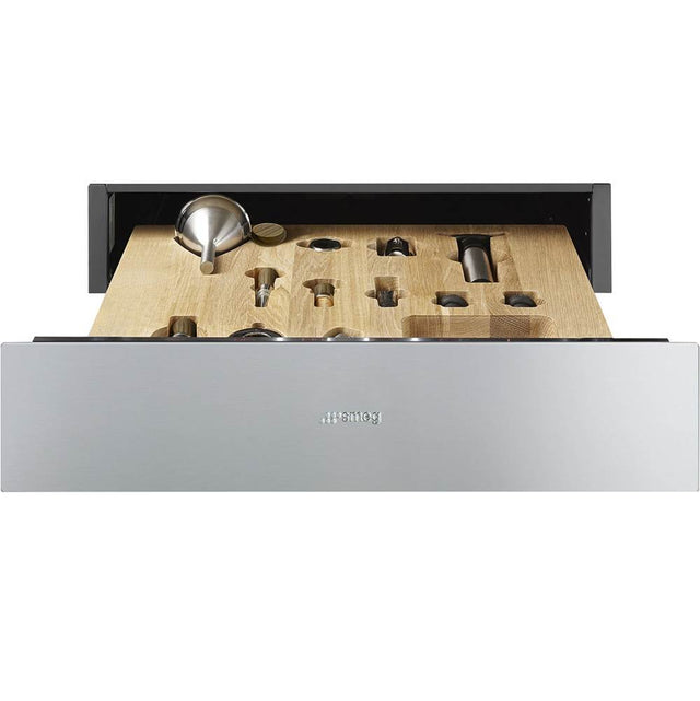 Smeg USA - 60 cm (24'') Sommelier Drawer. Push/Pull Open/Close. Stainless Steel - Fingerprint-Proof Stainless Steel