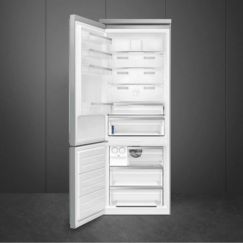 FA490 Portofino 70cm Refrig w/ Bottom Freezer. 18 cu ft. White. Left Hinge