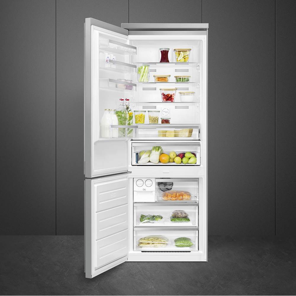 FA490 Portofino 70cm Refrig w/ Bottom Freezer. 18 cu ft. White. Left Hinge