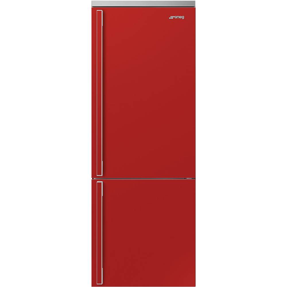 Smeg USA - FA490 Portofino 70cm Refrig w/ Bottom Freezer. 18 cu ft. Red. Right Hinge ONLY - Gloss Red