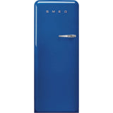 Smeg USA - Fab28 Retro 60 cm Refrigerator with Freezer Compartment. Blue. Left Hinge - Gloss Blue