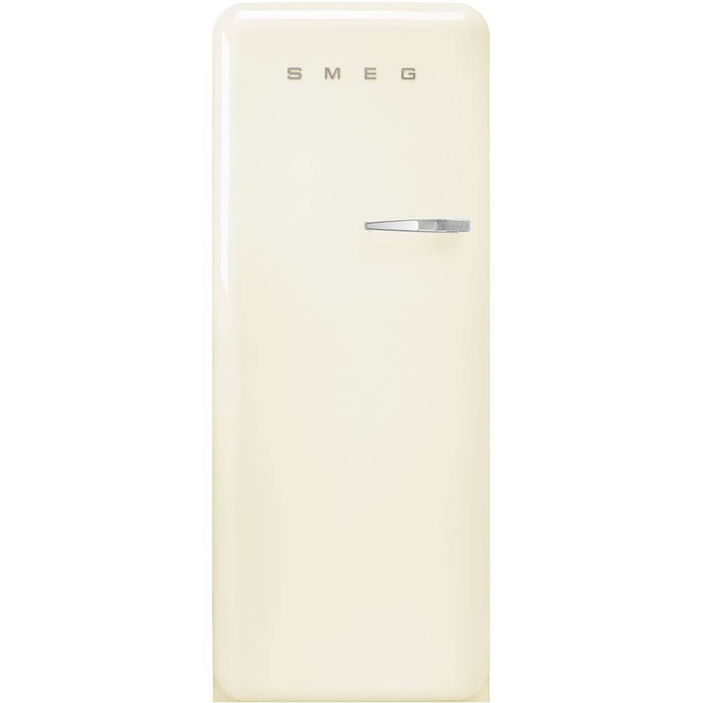 Smeg USA - Fab28 Retro 60 cm Refrigerator with Freezer Compartment. Cream. Left Hinge - Gloss Cream