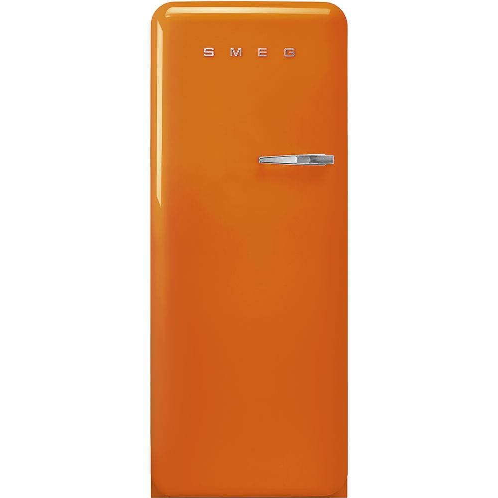 Smeg USA - Fab28 Retro 60 cm Refrigerator with Freezer Compartment. Orange. Left Hinge - Gloss Orange