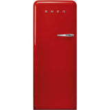 Smeg USA - Fab28 Retro 60 cm Refrigerator with Freezer Compartment. Red. Left Hinge - Gloss Red