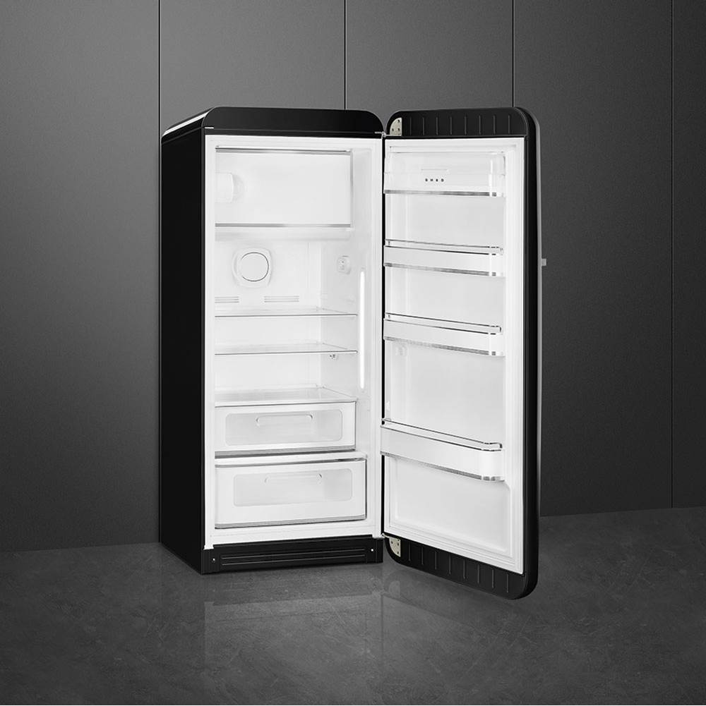 Fab28 Retro 60 cm Refrigerator with Freezer Compartment. Blue. Right Hinge