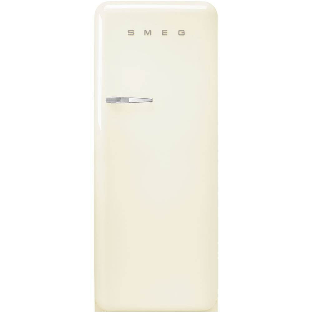 Smeg USA - Fab28 Retro 60 cm Refrigerator with Freezer Compartment. Cream. Right Hinge - Gloss Cream