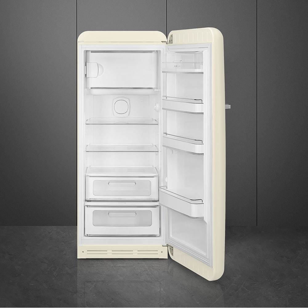 Fab28 Retro 60 cm Refrigerator with Freezer Compartment. Blue. Right Hinge