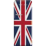 Smeg USA - Fab28 Retro 60 cm Refrigerator with Freezer Compartment. Union Jack Design. Right Hinge - Gloss Decorated,Special Union Jack