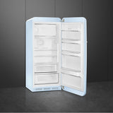 Fab28 Retro 60 cm Refrigerator with Freezer Compartment. Blue. Right Hinge
