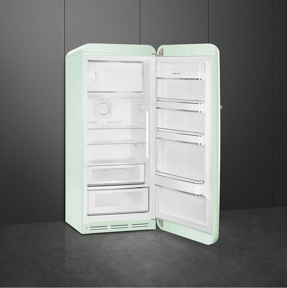 Fab28 Retro 60 cm Refrigerator with Freezer Compartment. Blue. Right Hinge