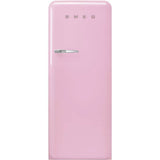 Smeg USA - Fab28 Retro 60 cm Refrigerator with Freezer Compartment. Pink. Right Hinge Only - Gloss Pink