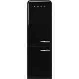 Smeg USA - Fab32 Retro 60 cm Refrigerator with Bottom-Freezer. Black. Left Hinge - Gloss Black