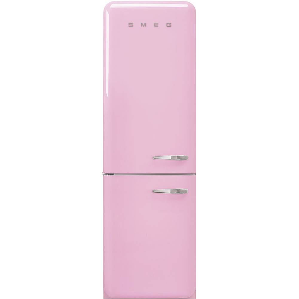 Smeg USA - Fab32 Retro 60 cm Refrigerator with Bottom-Freezer. Pink. Left Hinge - Gloss Pink