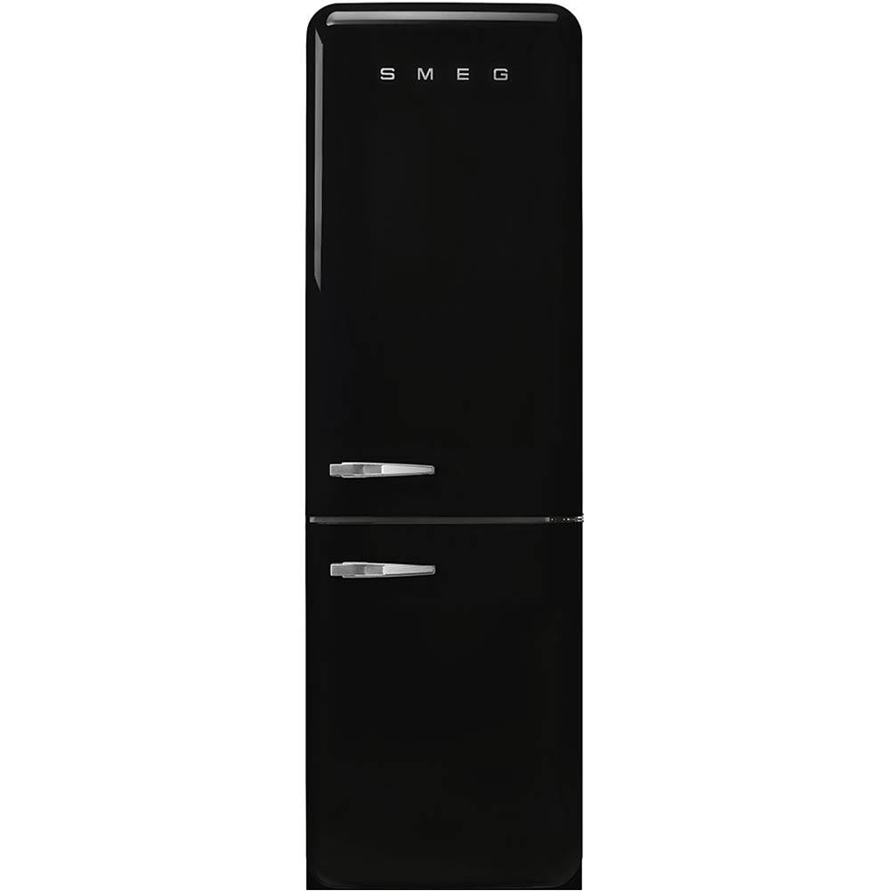 Smeg USA - Fab32 Retro 60 cm Refrigerator with Bottom-Freezer. Black. Right Hinge - Gloss Black