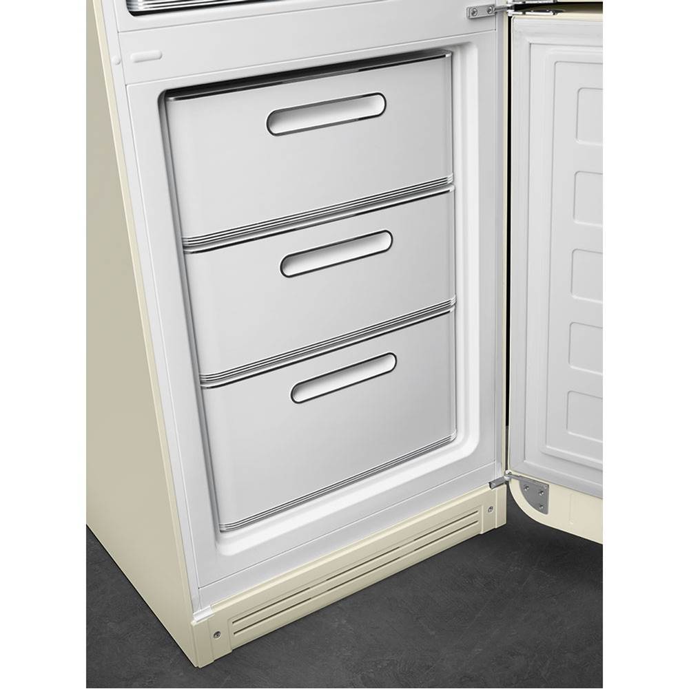 Fab32 Retro 60 cm Refrigerator with Bottom-Freezer. Black. Right Hinge
