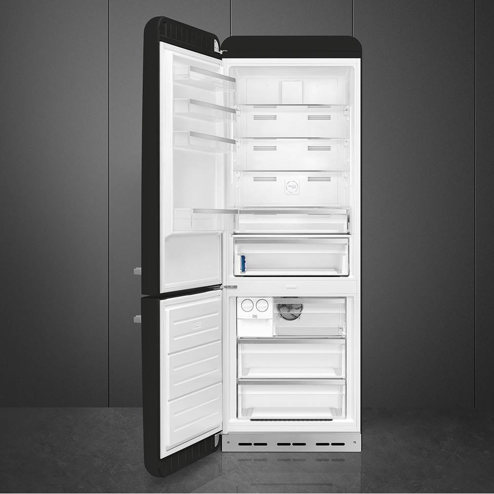 FAB38 Retro 70cm Refrig w/ Bottom Freezer. 18 cu ft. Black. Left Hinge