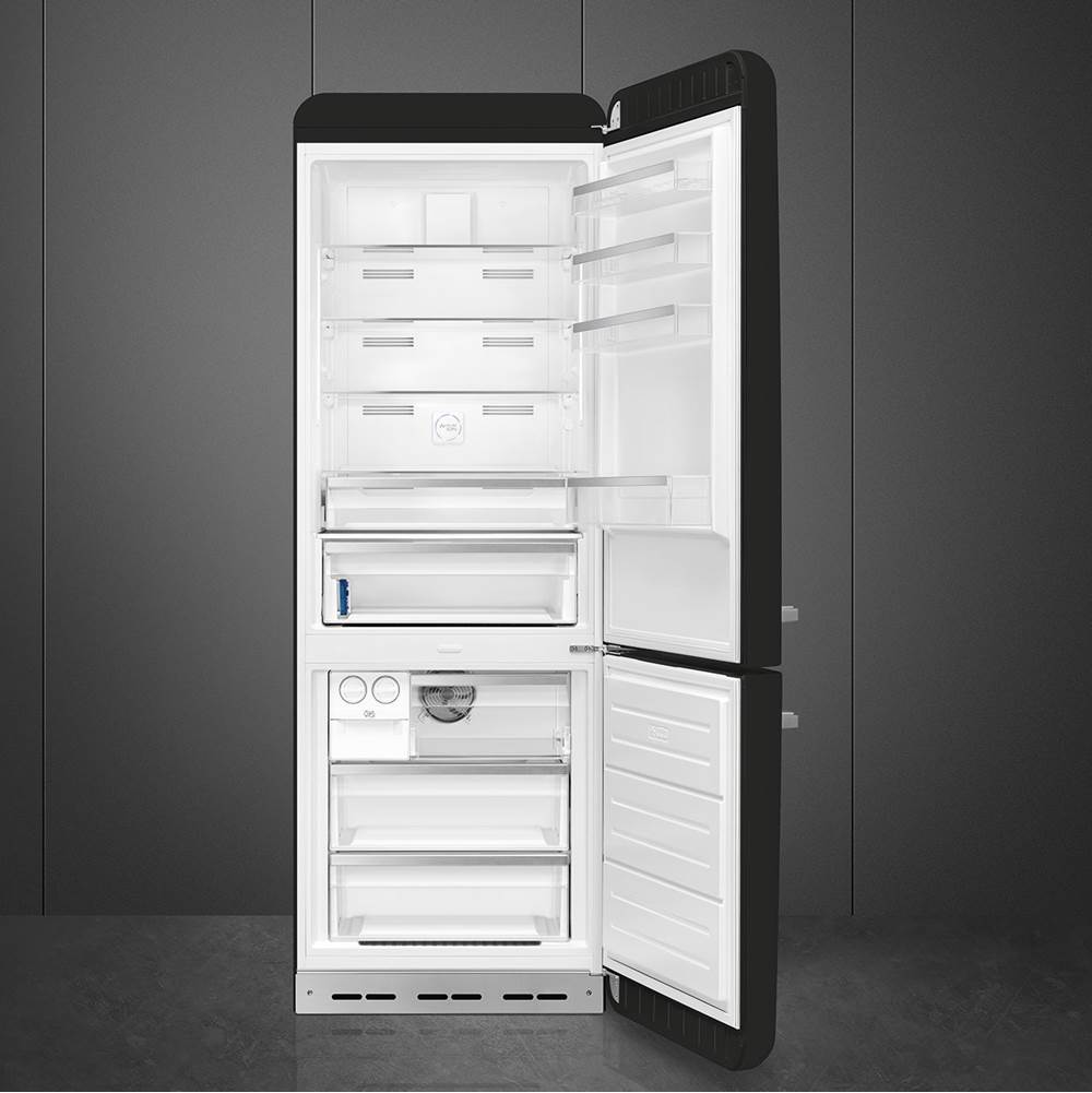 FAB38 Retro 70cm Refrig w/ Bottom Freezer. 18 cu ft. Black. Right Hinge