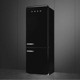 FAB38 Retro 70cm Refrig w/ Bottom Freezer. 18 cu ft. Black. Right Hinge