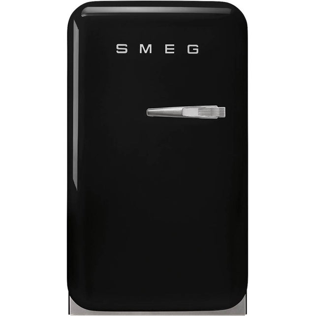 Smeg USA - FAB5 Retro 60cm Mini Cooler. 1.34 cu ft. Black. Left Hinge - Gloss Black