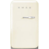 Smeg USA - FAB5 Retro 60cm Mini Cooler. 1.34 cu ft. Cream. Left Hinge - Gloss Cream